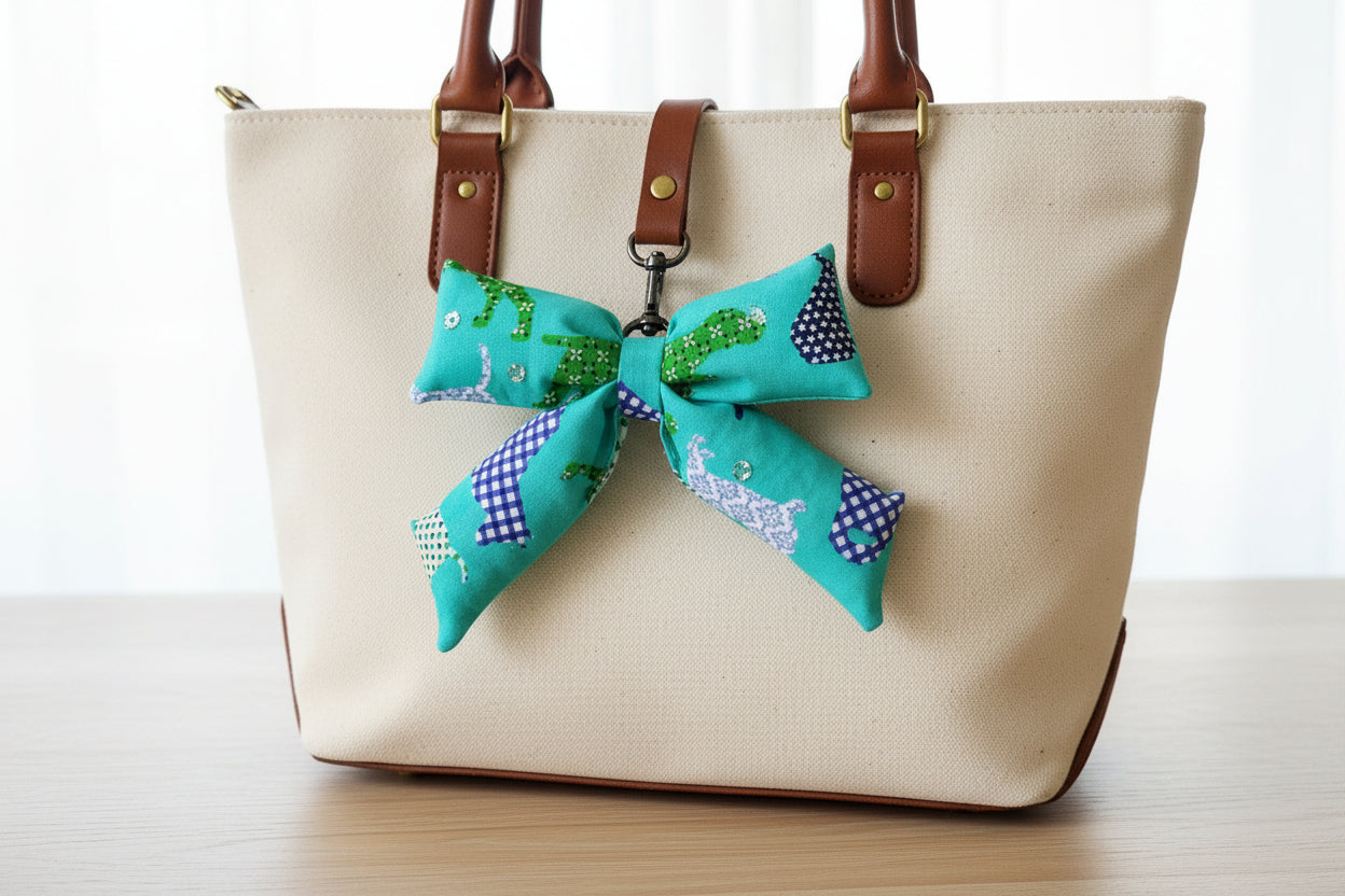 Puffy bow bag charms