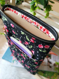 Cherry and strawberry picnic book sleeve, medium.