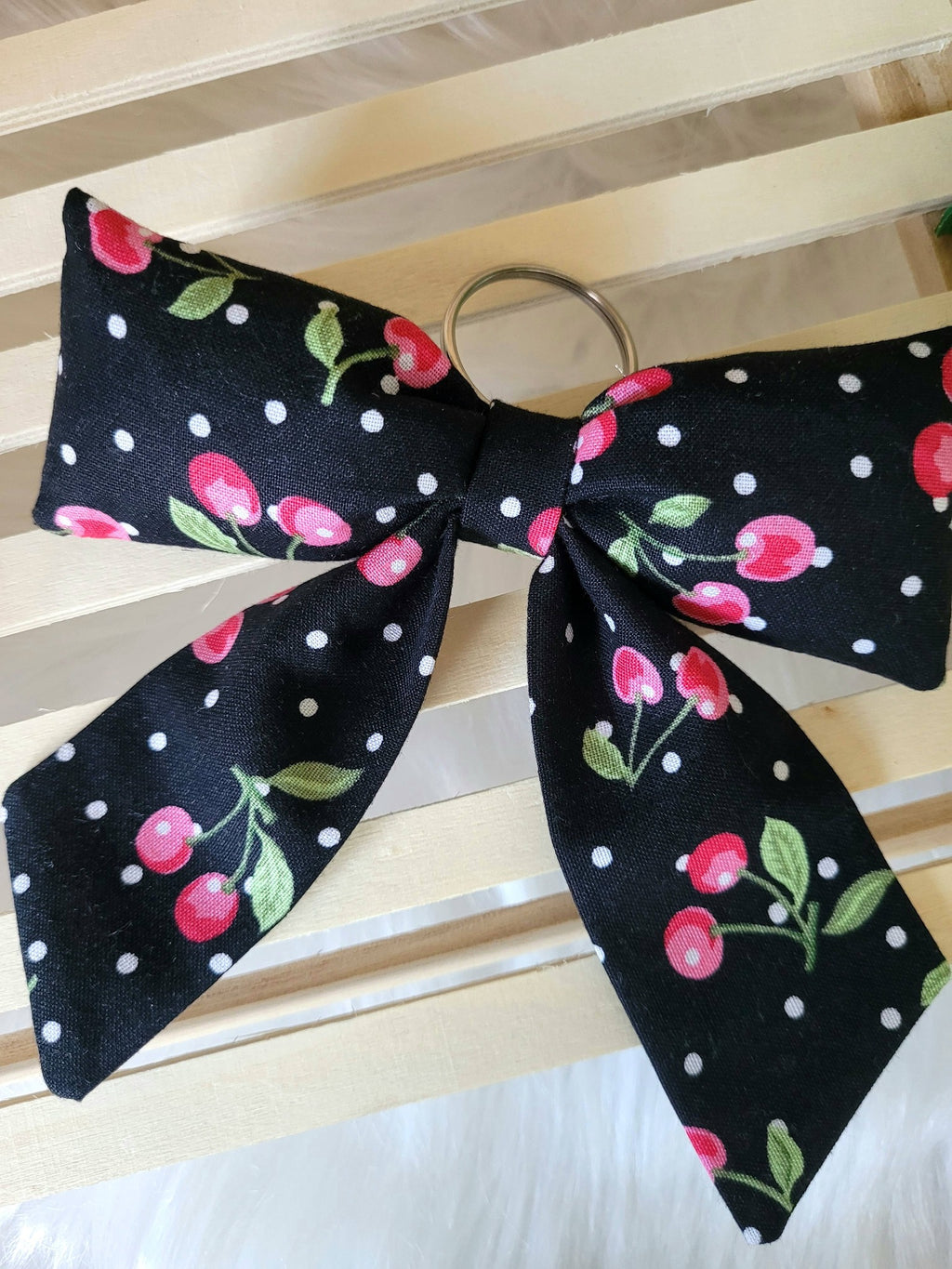 Puffy bow keychain/bag charm
