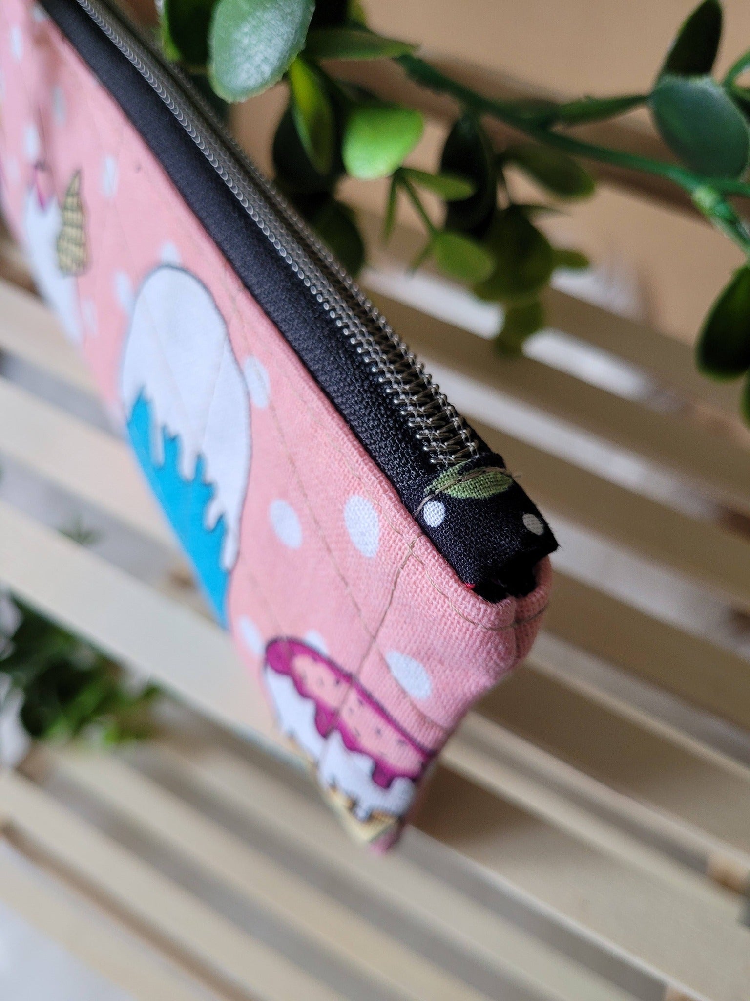 Cherries on ice cream zip pouch